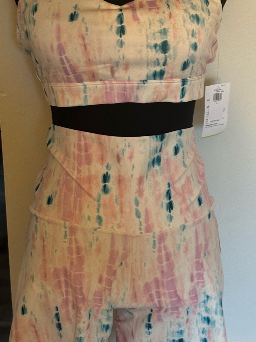 Old Navy Pink and Teal Tie-Dye Workout Set